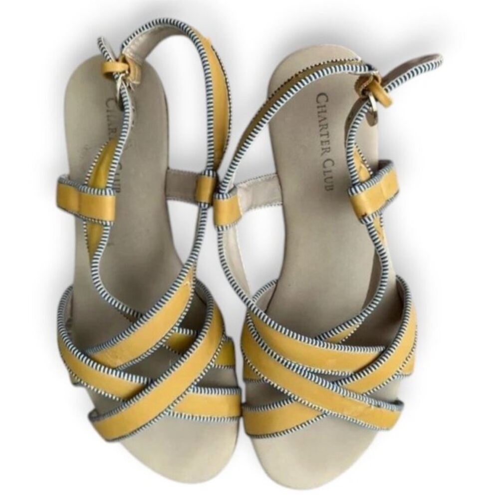 Charter Club Yellow and Black Strappy Sandals